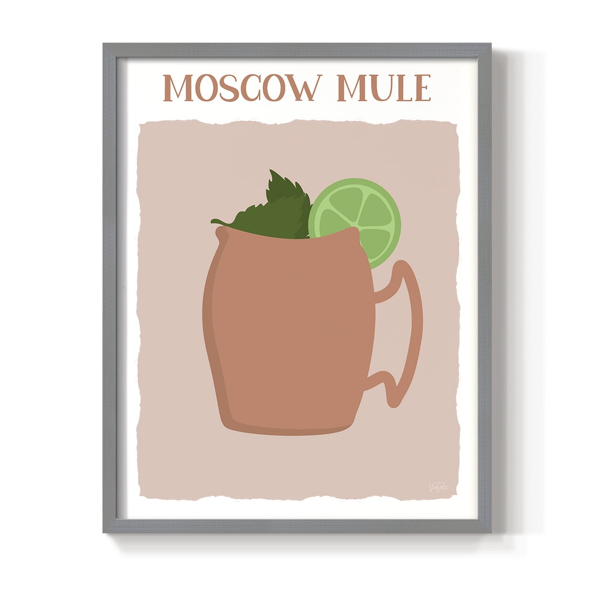 Moscow Mule in Gray Solid Wood 11 x 14 Framed Print
