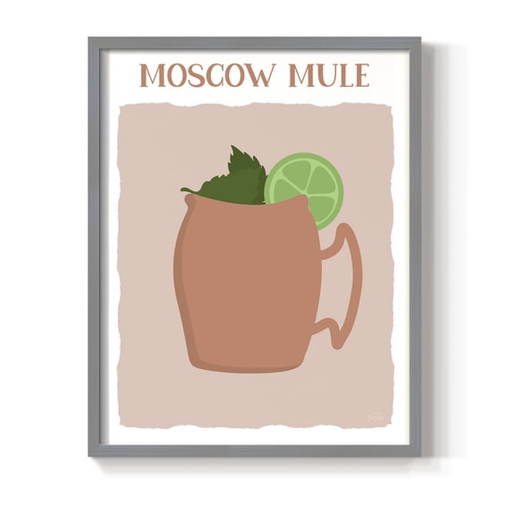 Moscow Mule in Gray Solid Wood 8 x 10 Framed Print