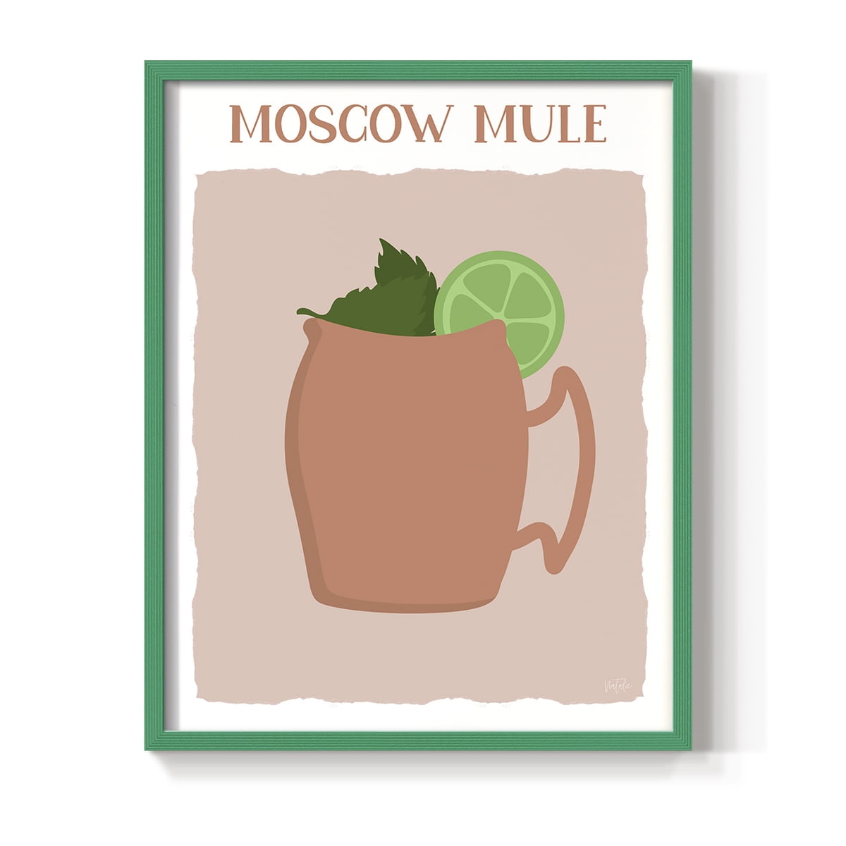Moscow Mule in Green Solid Wood 11 x 14 Framed Print