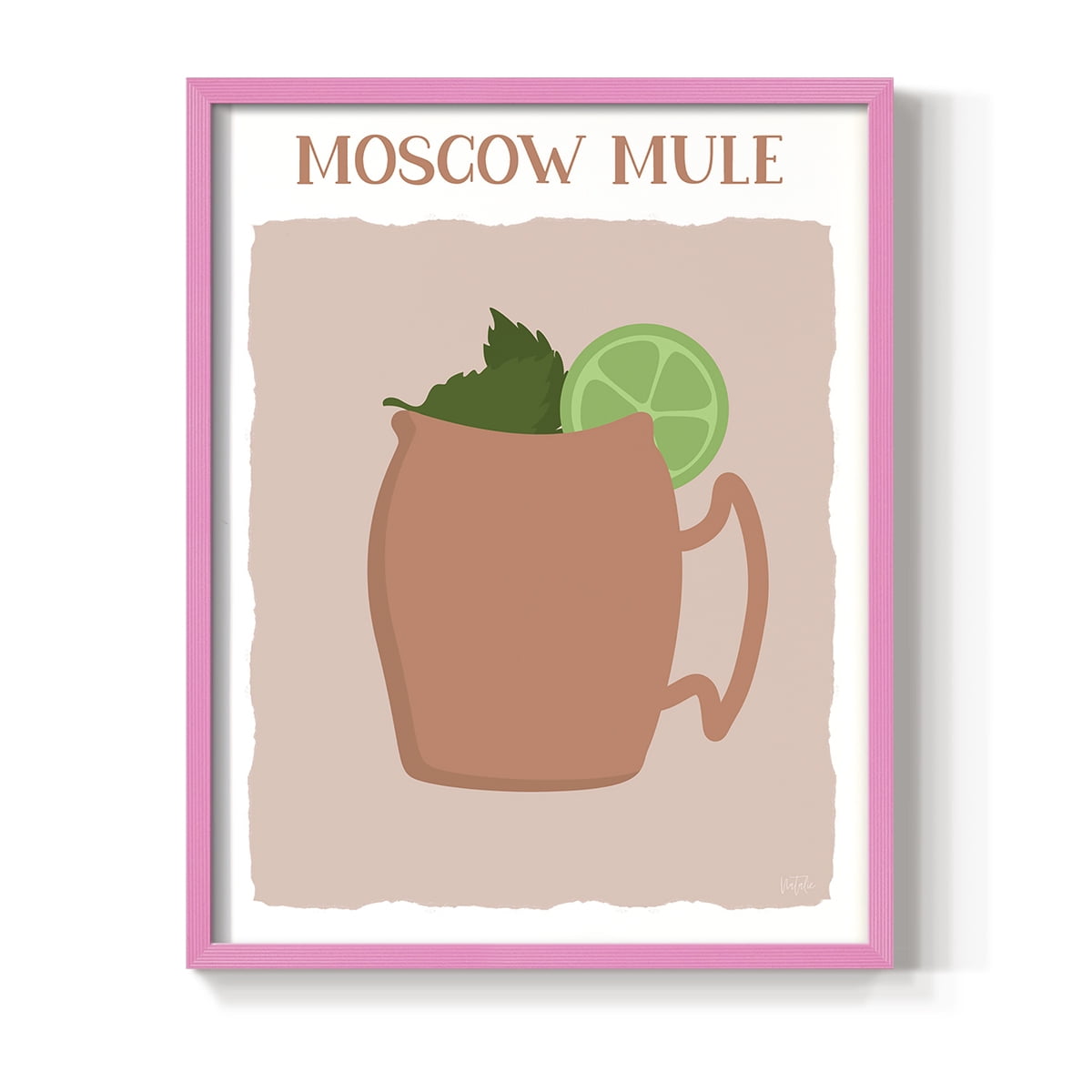 Moscow Mule in Pink Solid Wood 11 x 14 Framed Print