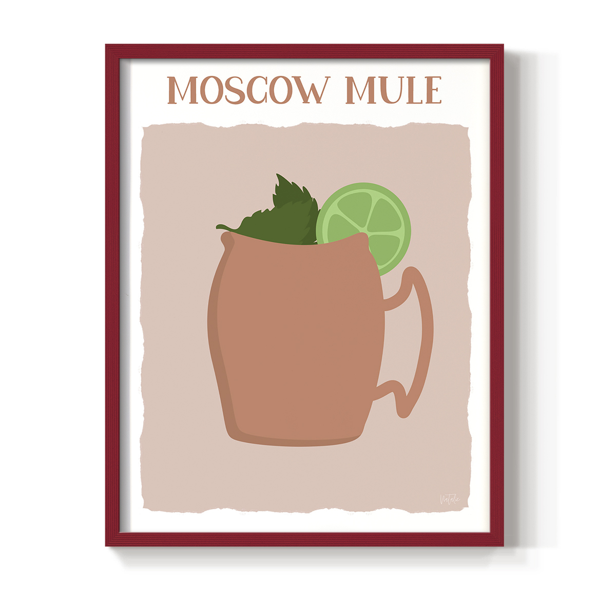 Moscow Mule in Red Solid Wood 8 x 10 Framed Print