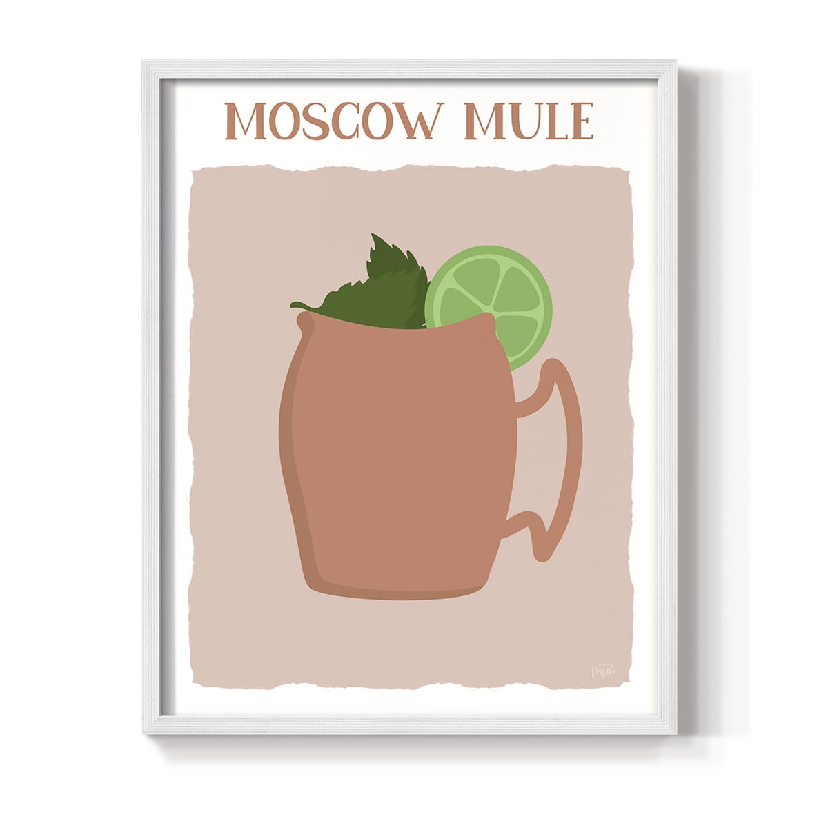 Moscow Mule in White Solid Wood 8 x 10 Framed Print