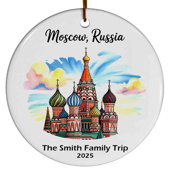 Moscow Russia Christmas Ornament, Collection of City Travel Souvenirs for Family and Friends, Christmas Tree Ornament City Travel, Trips of The Year, Christmas Ornament 2025