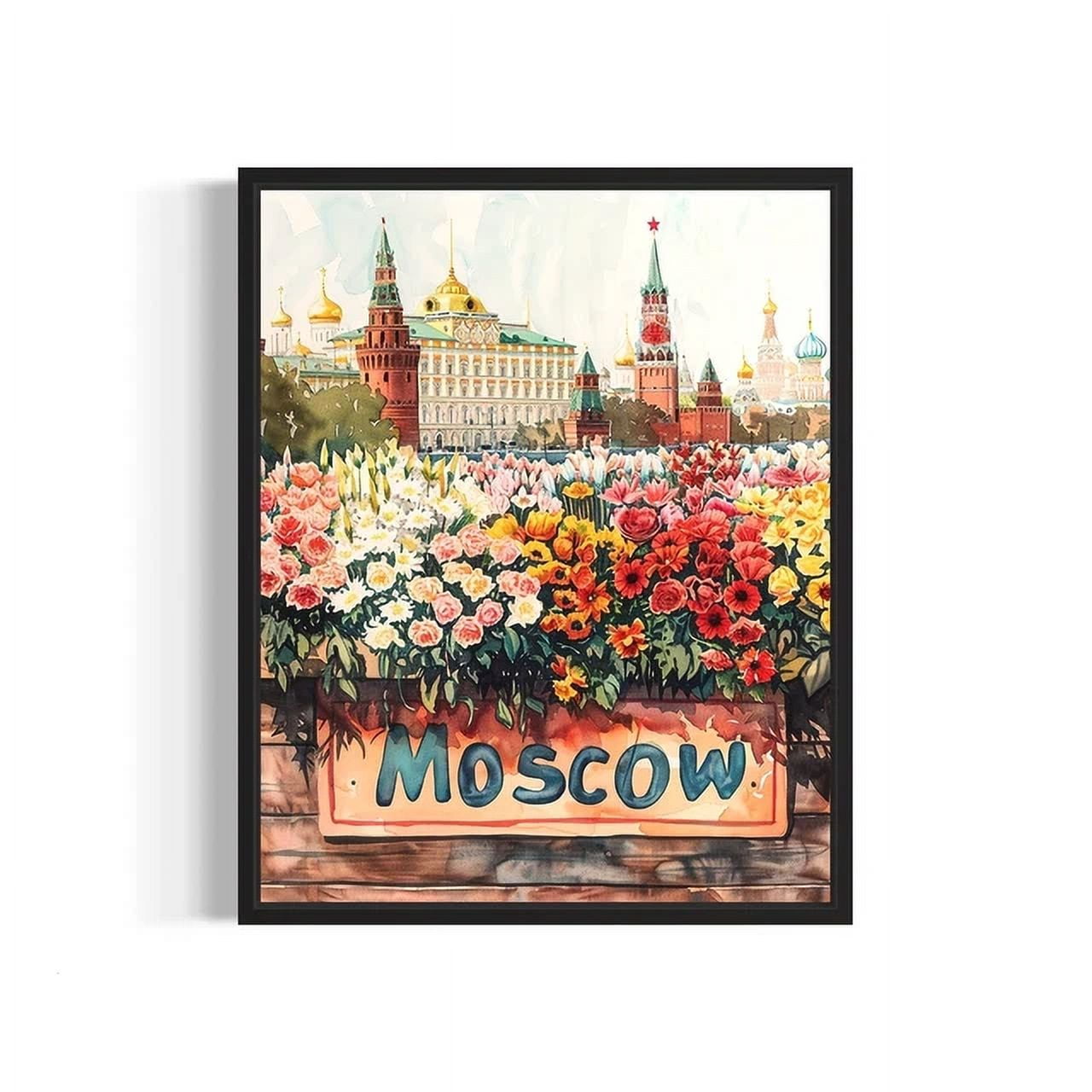 Moscow Russia Flower Market Art Print Poster City Wall Art Painting NO ...