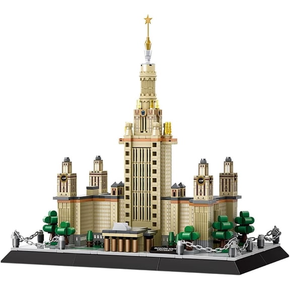 Moscow State University Building Set (875 Pieces), Architecture Building Blocks Toys, Home Dcor Model Gifts for Kids and Adults