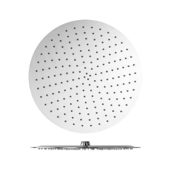 Moscu Round Ultra Thin Rain Shower Head, Polished chrome Stainless Steel