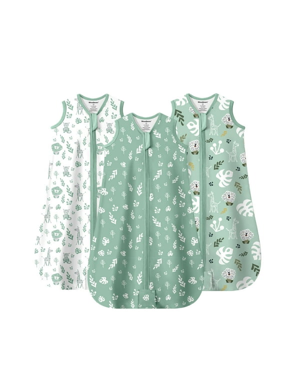3Pcs 0.5 Tog Baby Sleep Sack 0-6 Months 100% Cotton Unisex Baby Wearable Blanket With 2-way Zipper