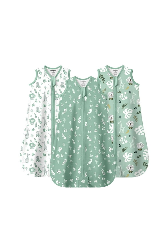 3Pcs 0.5 Tog Baby Sleep Sack 12-18 Months 100% Cotton Unisex Baby Wearable Blanket With 2-way Zipper