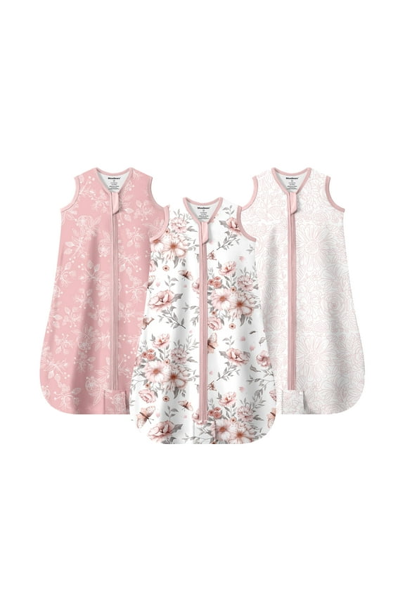 3Pcs 0.5 Tog Baby Sleep Sack 18-24 Months 100% Cotton Unisex Baby Wearable Blanket With 2-way Zipper