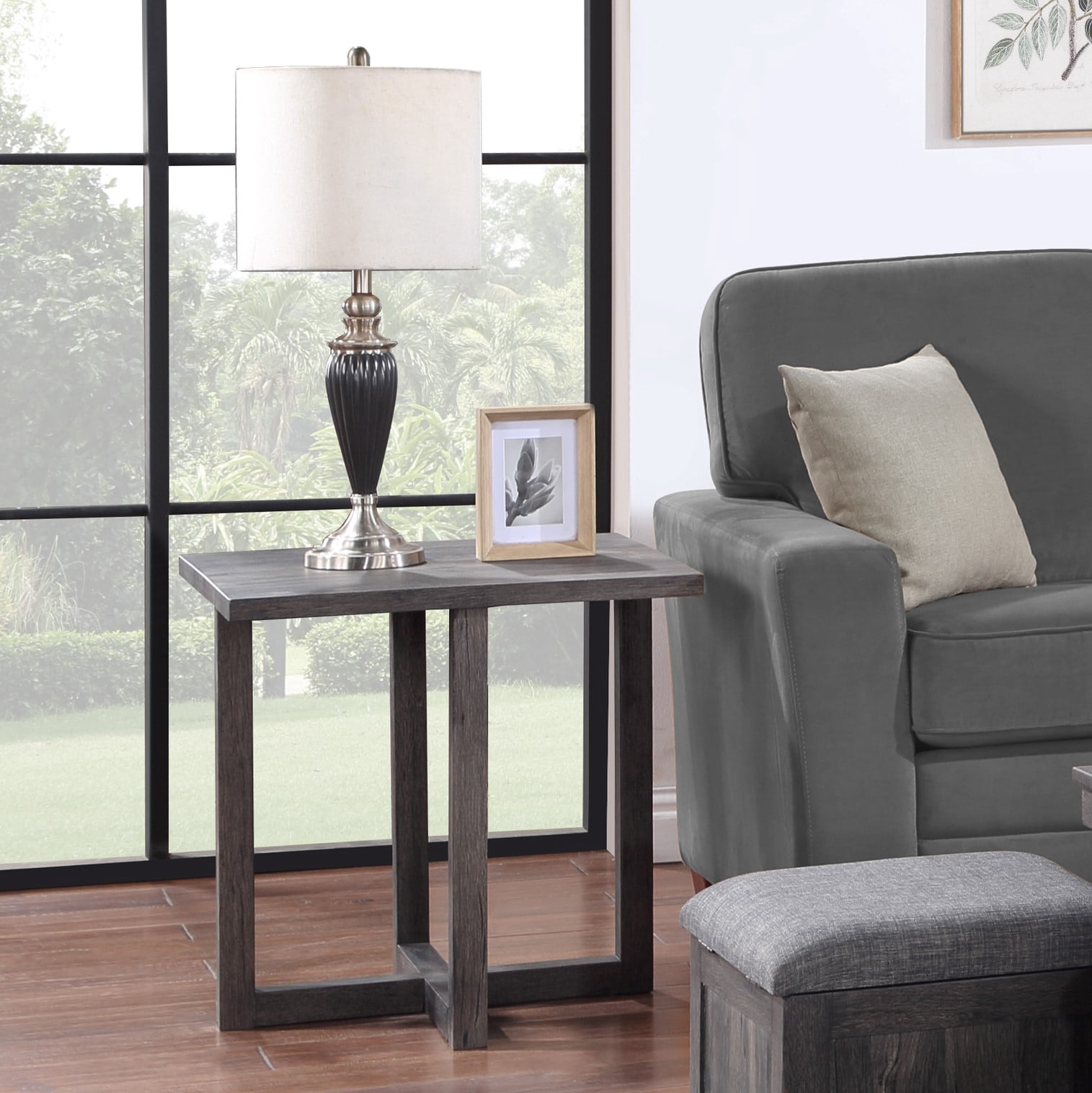 Moseberg 24" Rustic Wood End Table,Brown Rubber Wood Furniture Primary ...
