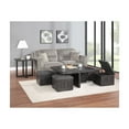 thumbnail image 1 of Moseberg Gray Oak Wood Coffee Table with Storage Stools and End Table Set, 1 of 5