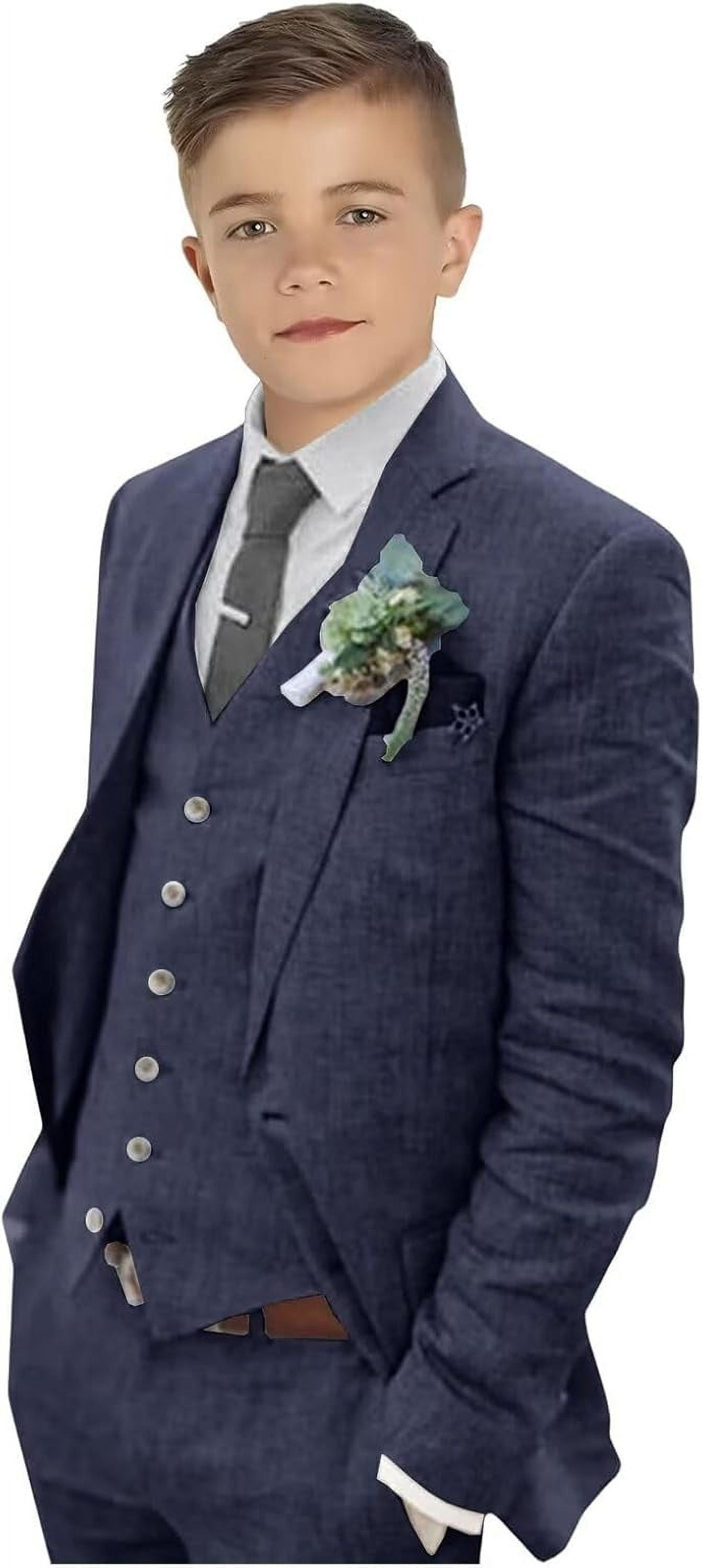 Summer Wedding Attire Casual Ring Bearer Outfits Dark Navy Blue