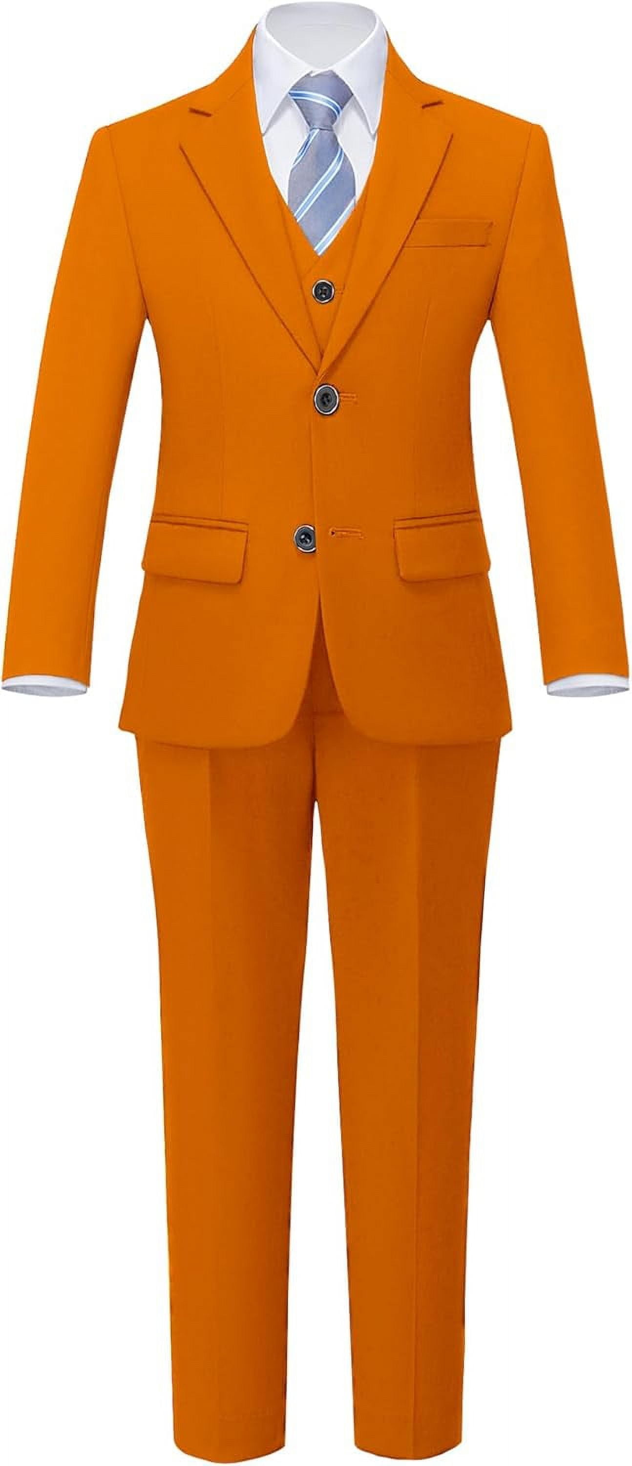 Boys'  Formal Occasion Suit  4 piece set with jacket,shirt,vest and pants Kids Slim Fit Dresswear