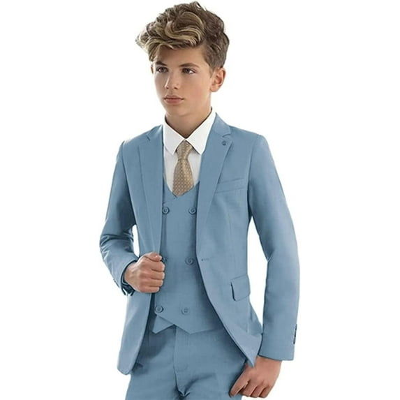 Mosedou Suit for Boys Tuxedo Suit Three Piece Slim Fit Toddler Suit for Boys Formal Wedding Blazer Vest Pants Set