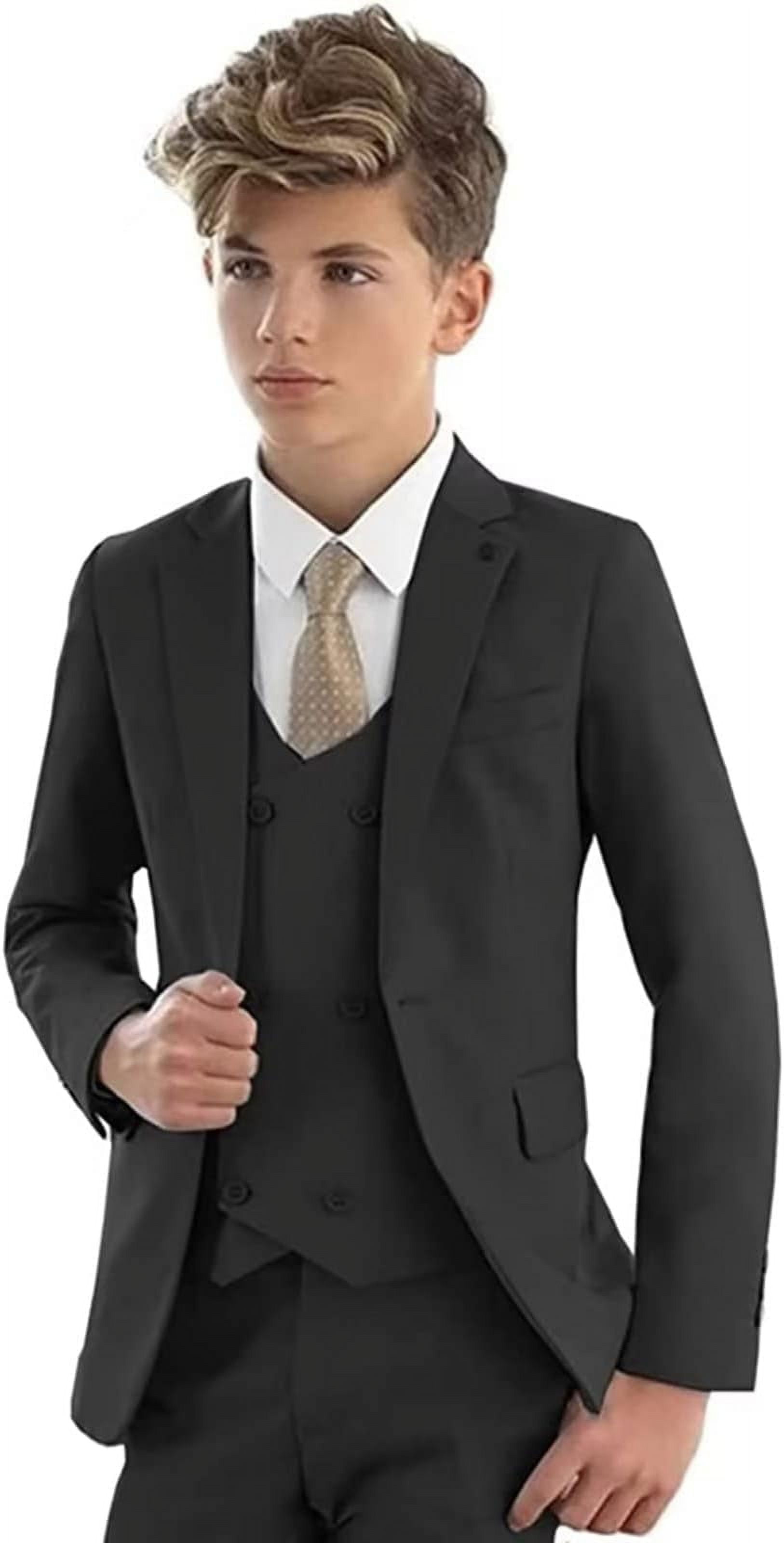 Kids ~ Children ~ Boys ~ Toddler Suit Kids Sizes Tuxedo Black Vested Suit Perfect For Toddler Suit Wedding Attire Outfits main image 1