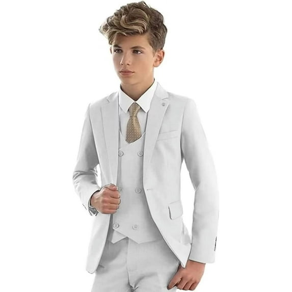 Mosedou Suit for Boys Tuxedo Suit Three Piece Slim Fit Toddler Suit for Boys Formal Wedding Blazer Vest Pants Set