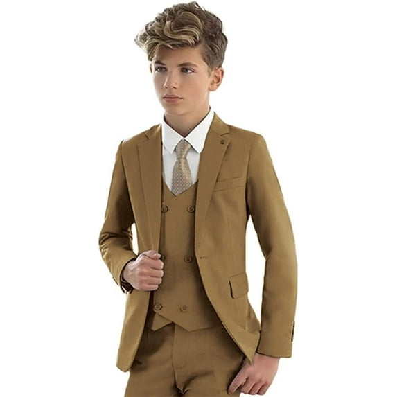 Mosedou Suit for Boys Tuxedo Suit Three Piece Slim Fit Toddler Suit for Boys Formal Wedding Blazer Vest Pants Set