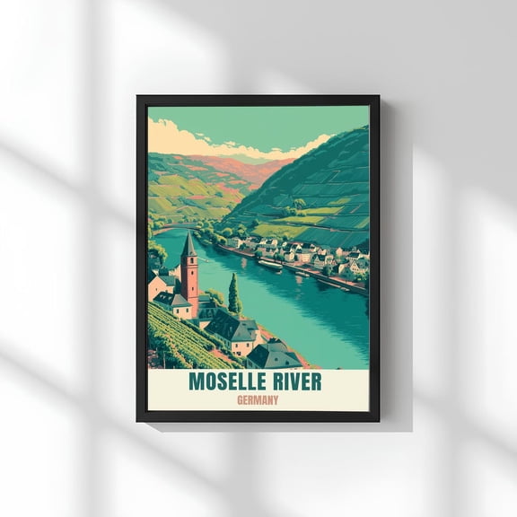 Moselle River Germany Poster, Wine Region Travel Wall Art, Unframed Paper Poster 8x10in