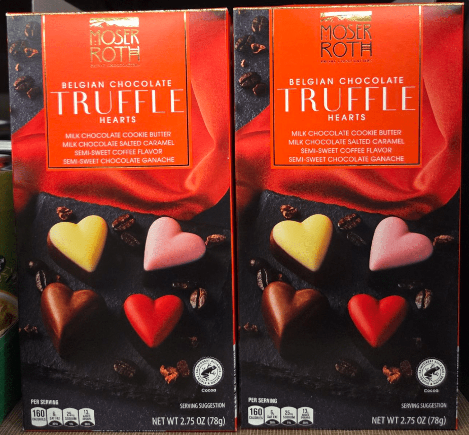 Moser Roth Belgian Raspberry Moser Roth Belgian Chocolate Truffle Hearts 2.75oz 78g (2 Boxes ...