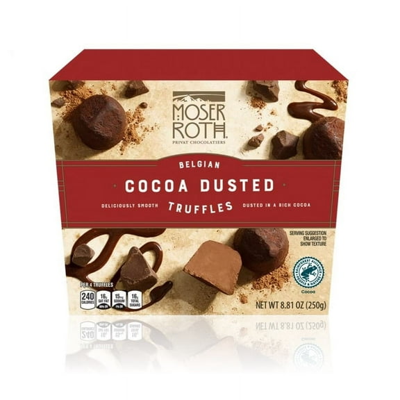 Moser Roth Belgian Cocoa Dusted Truffles, 8.81 oz (1 Box, Cocoa)