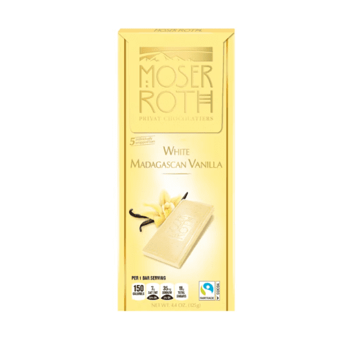 Moser Roth Chocolate Bar White Madagascan Vanilla 5 Individually Wrapped 4.4 oz , 3 Pack