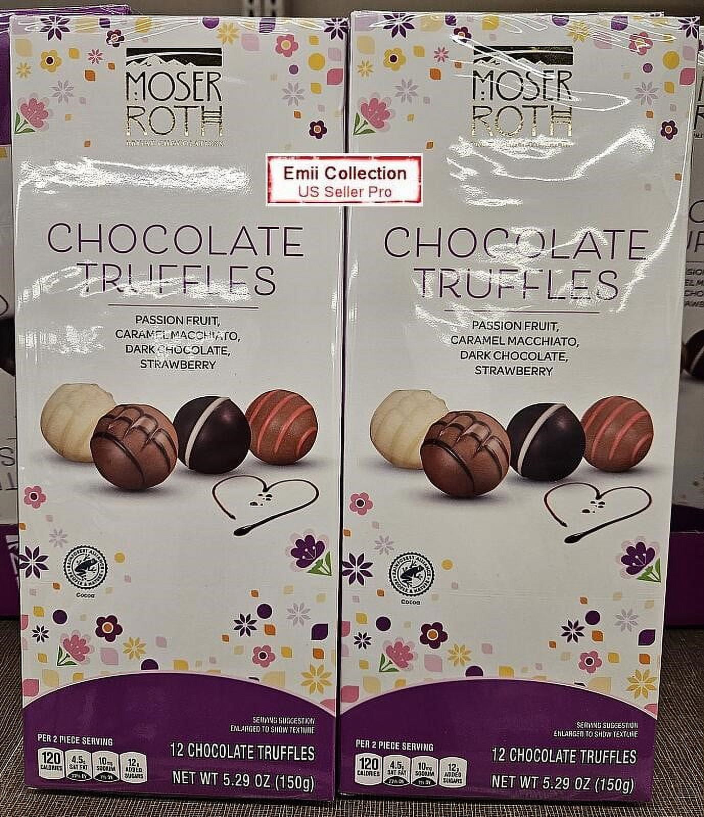 Moser Roth Chocolate Truffles Spring Passion Fruit, Caramel Macchiato