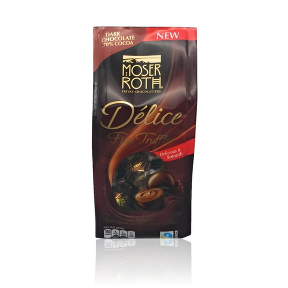 Moser Roth Dlice Fine Chocolate Truffles, (Pack of 1, Dark Chocolate)
