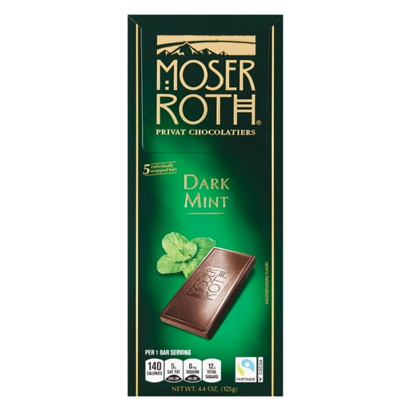 Moser Roth Dark Mint Chocolate Bar, 4.4 oz