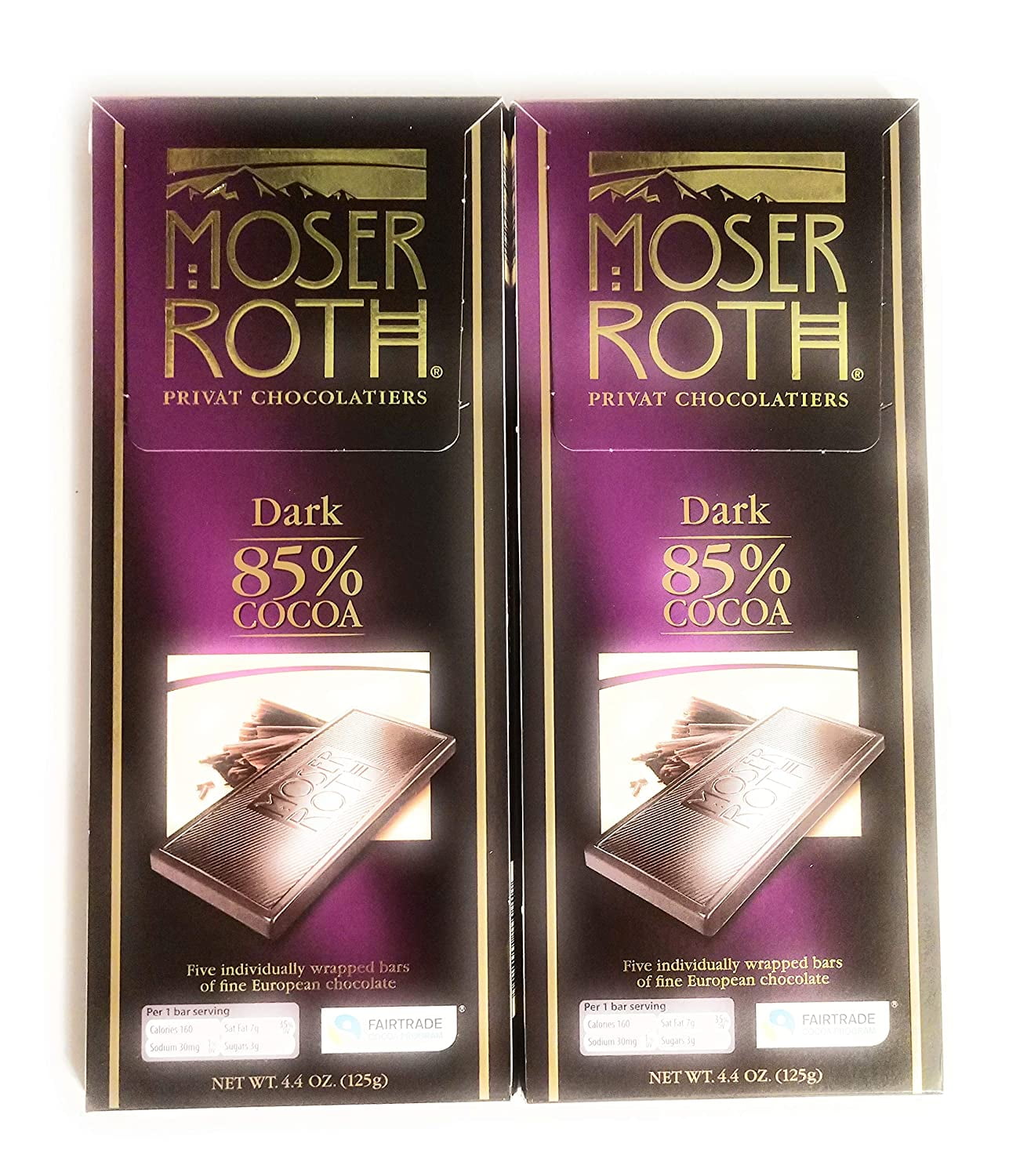 Moser Roth German Dark Chocolate Bars (85, pack of 2)