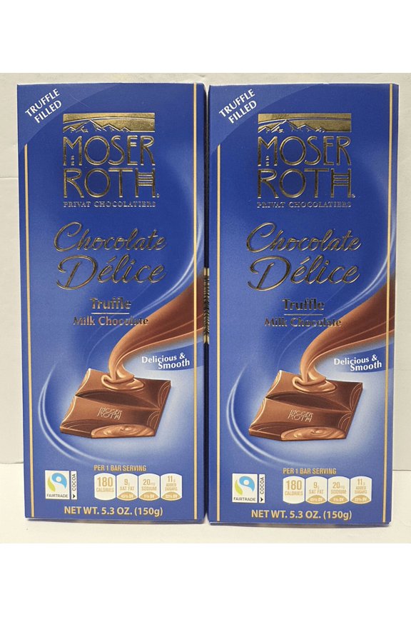 Privat Chocolatiers Chocolate Delice Truffle Milk Chocolate 5.3oz 150g (2 Bars)