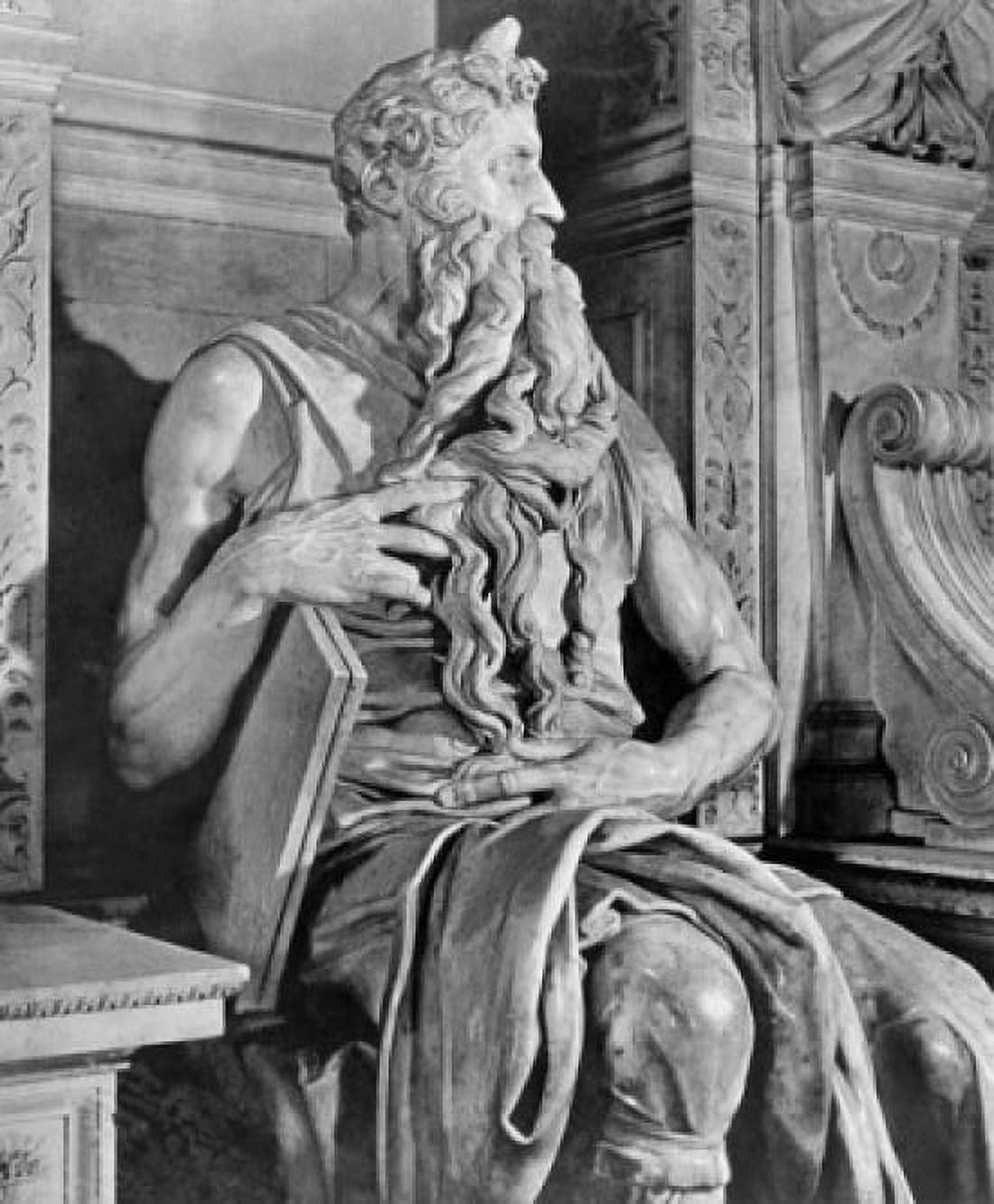 Moses 1475-1564 Michelangelo Buonarroti (1475-1564 Italian) Marble San Pietro in Vincoli Rome Italy Canvas Art - Michelangelo Buonarroti (18 x 24)
