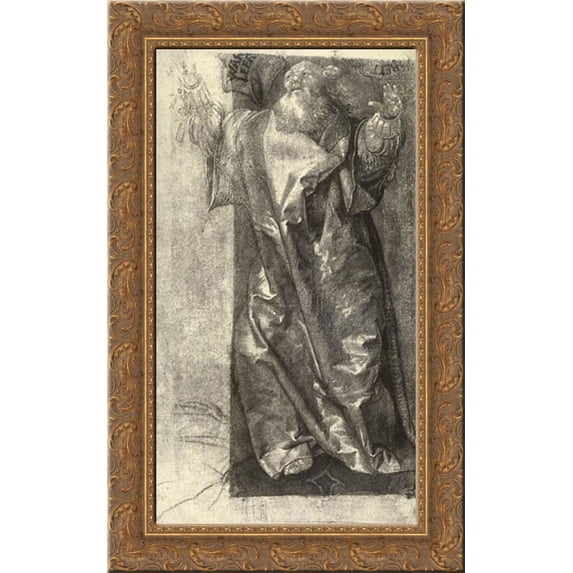Moses 17x24 Gold Ornate Wood Framed Canvas Art by Grunewald, Matthias