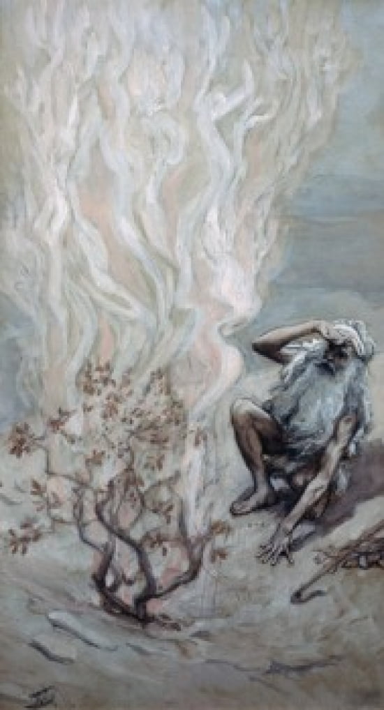 Moses Adores God in the Burning Bush James Tissot (1836-1902 French) Jewish Museum New York Canvas Art - James Tissot (24 x 36)