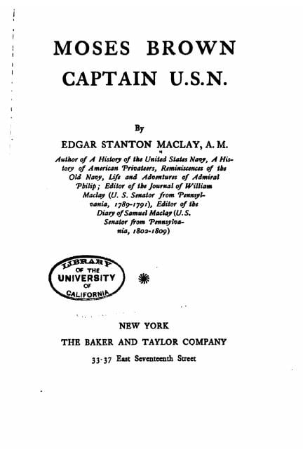 Moses Brown, captain U.S.N., (Paperback)