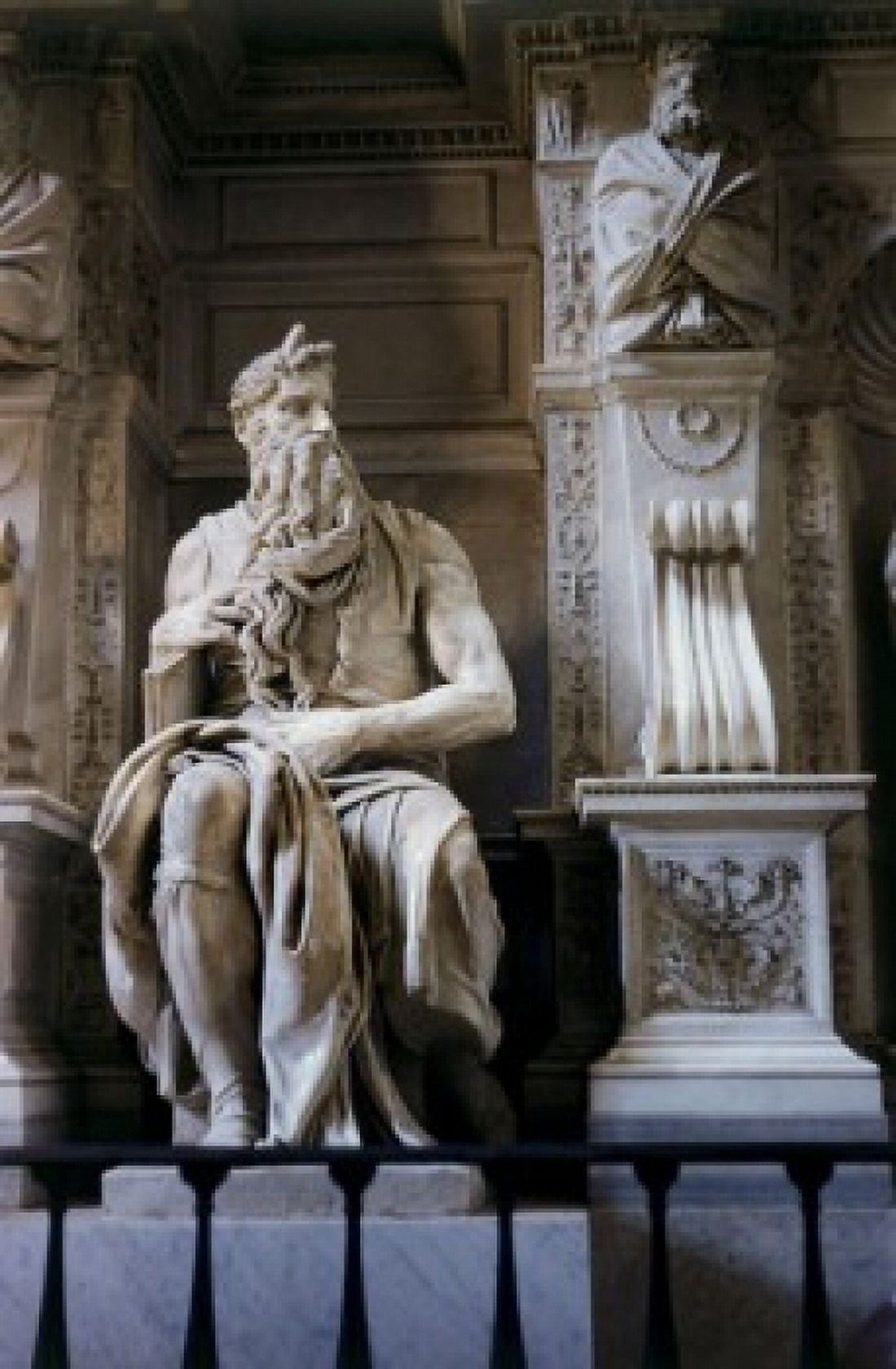 Moses C1513-15 Buonarroti Michelangelo(1475-1564 Italian) Marble Sculpture San Pietro in Vincoli Rome Italy Canvas Art - Michelangelo Buonarroti (24 x 36)