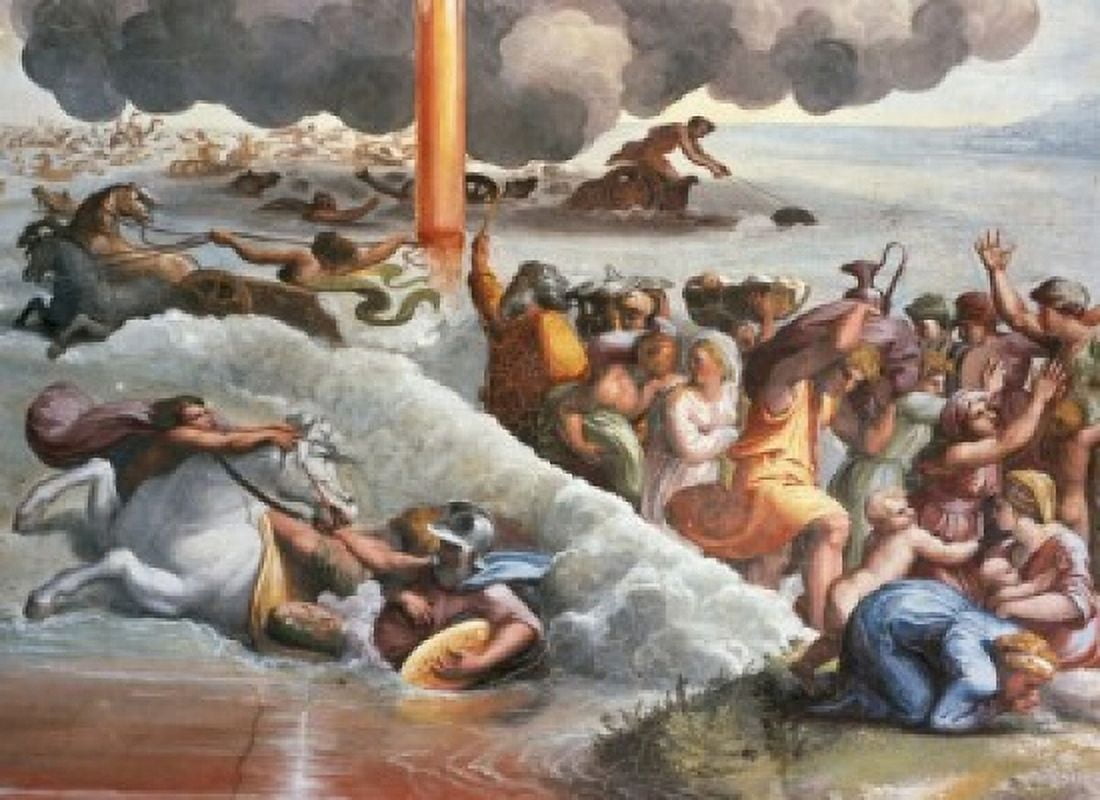 Moses Crossing the Red Sea Raphael (1483-1520 Italian) St Peters Basilica Vatican City Canvas Art - Raphael (18 x 24)