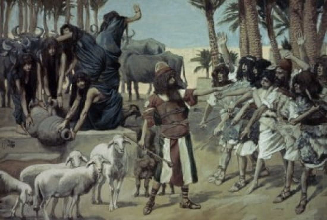 Moses Defends Jethros Daughters James Tissot (1836-1902 French) Jewish Museum New York City Canvas Art - James Tissot (18 x 24)