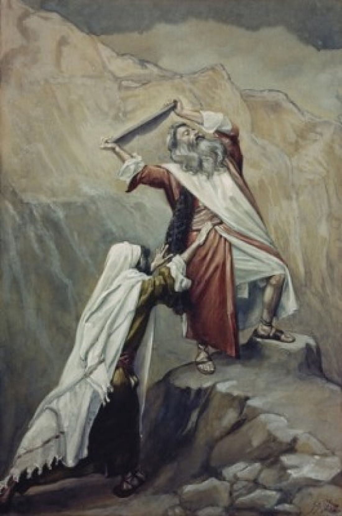Moses Destroys the Tablets of the Ten Commandments James Tissot (1836-1902French) Jewish Museum New York Canvas Art - James Tissot (24 x 36)