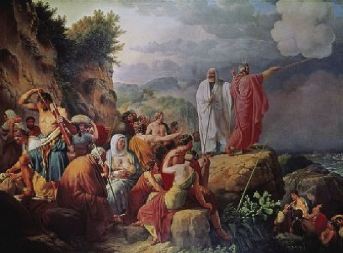 Moses Divides the Waters of the Red Sea Christoffer W Eckersberg (1783-1853 Danish) Canvas Art - Christoffer W Eckersberg (18 x 24)