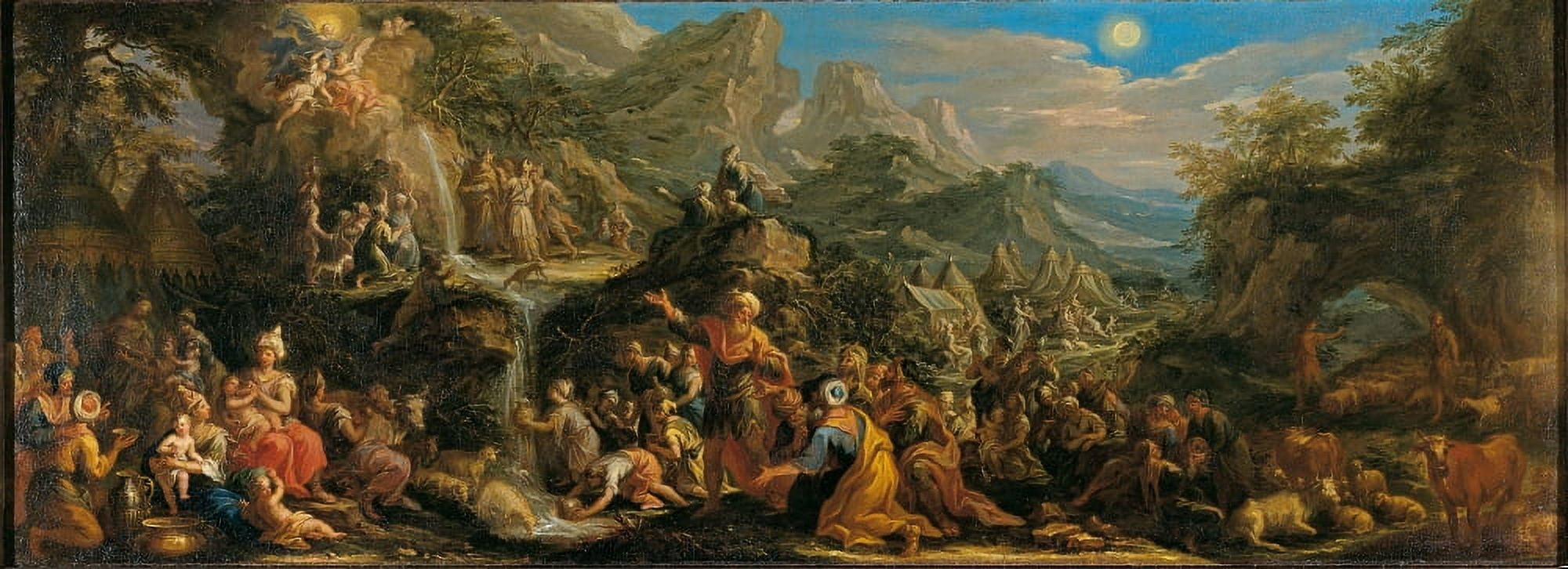 Moses Drawing Water From A Rock Canvas Art - (36 x 24)