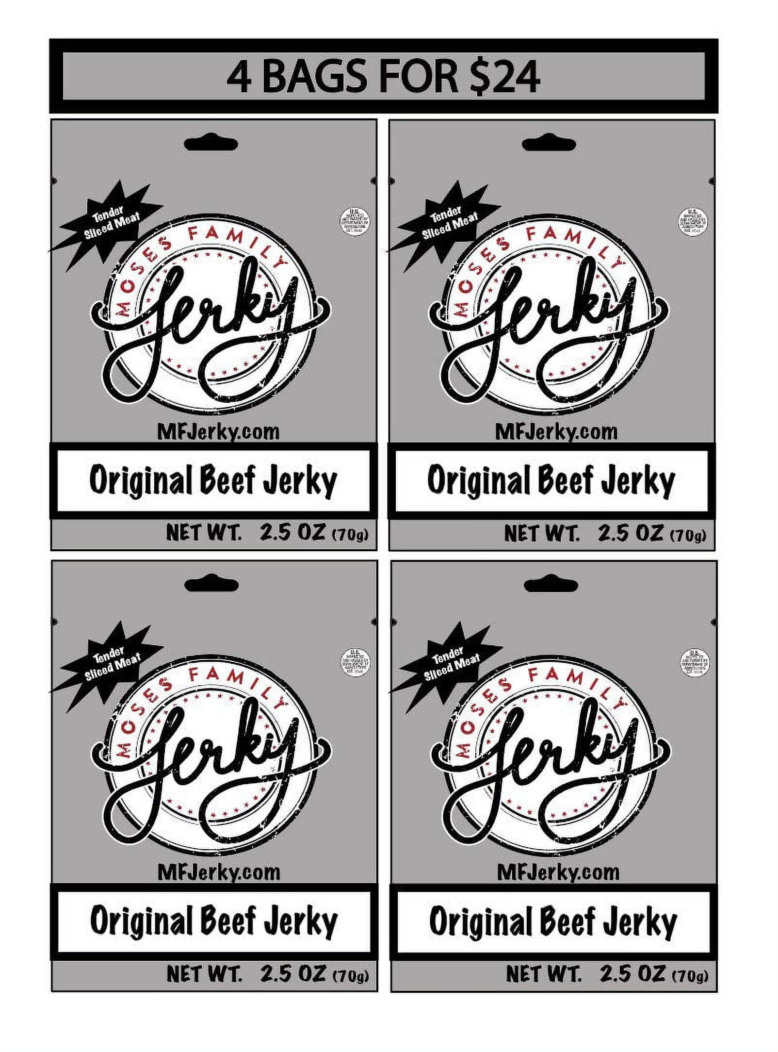 Moses Family Jerky, Original Beef Jerky Multi Pack, 2.5 Ounce (Pack of 4), Tender Sliced Meat