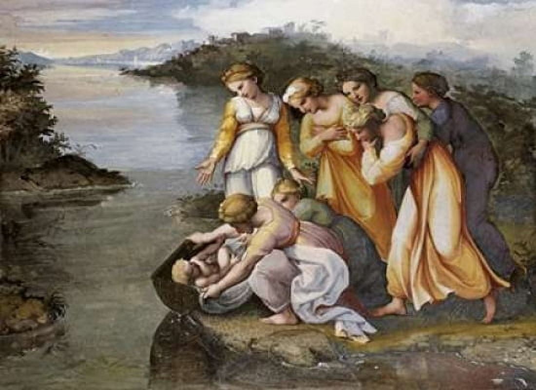 Moses Found In The Bulrushes Canvas Art - Raphael (18 x 24)