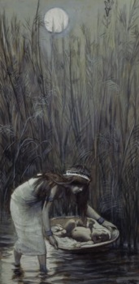 Moses Laid Amid the Flags James Tissot (1836-1902 French) Jewish Museum New York City Canvas Art - James Tissot (18 x 24)