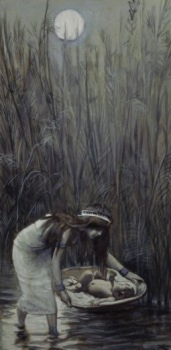 Moses Laid Amid the Flags James Tissot (1836-1902 French) Jewish Museum New York City Canvas Art - James Tissot (24 x 36)