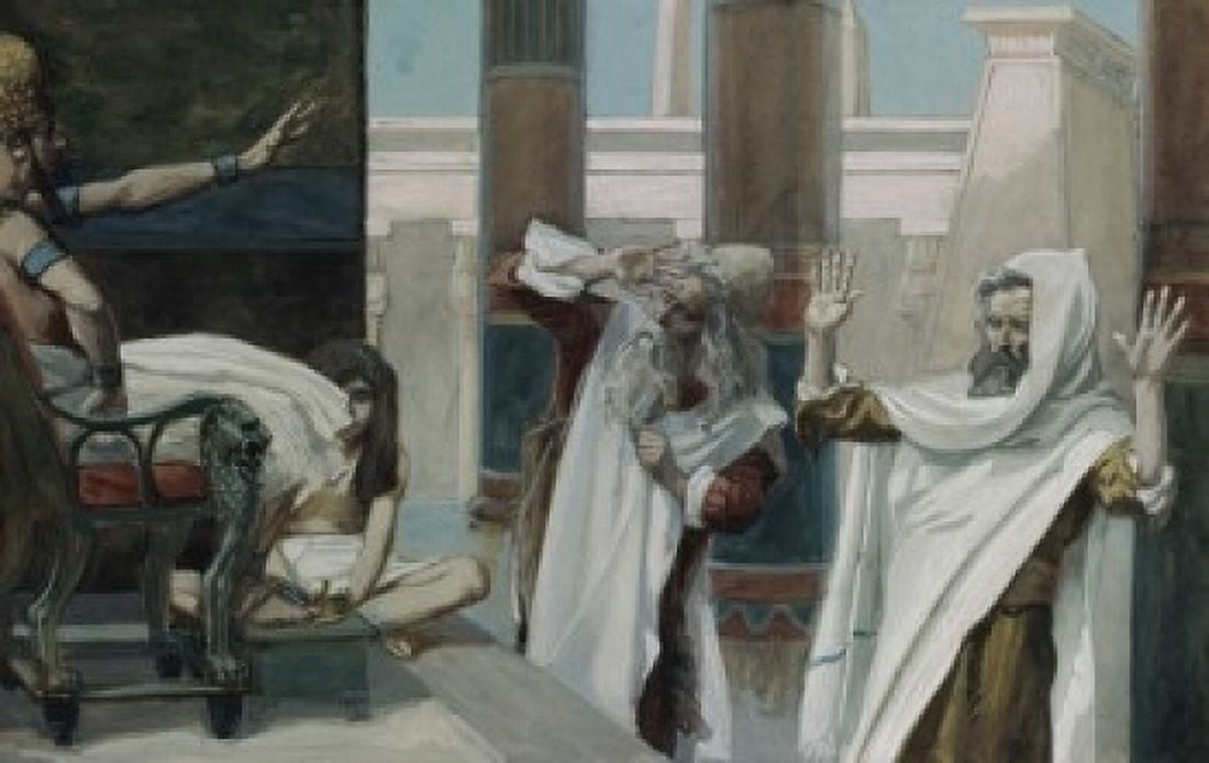 Moses Leaveth Pharaoh in Anger James J Tissot (1836-1902French) Jewish Museum New York Canvas Art - James Tissot (24 x 36)