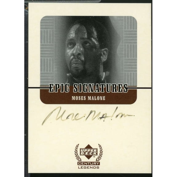 Moses Malone Card 1999 Upper Deck Century Legends Epic Signatures Autograph #MM