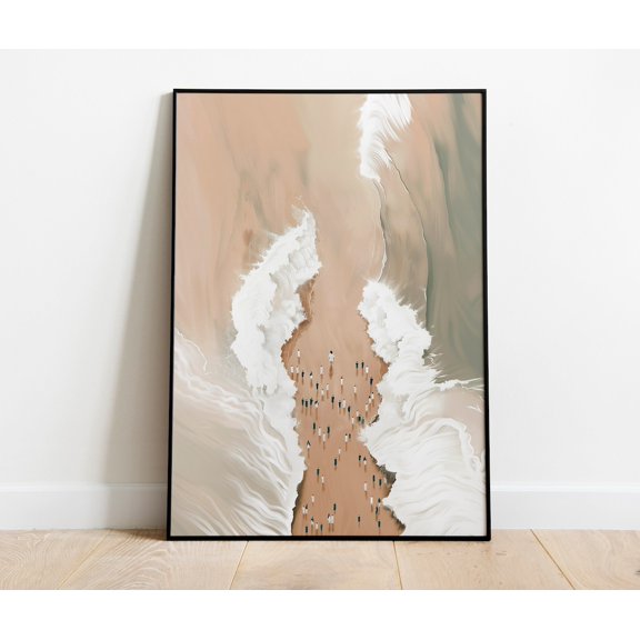 Moses Parting the Red Sea Wall Art Crossing Red Sea Modern Christian Bible Decor, Unframed Paper Poster 16x20in
