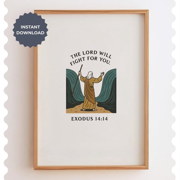 Moses Parting the Sea Christian Scripture Wall Art Print Unframed Paper Print