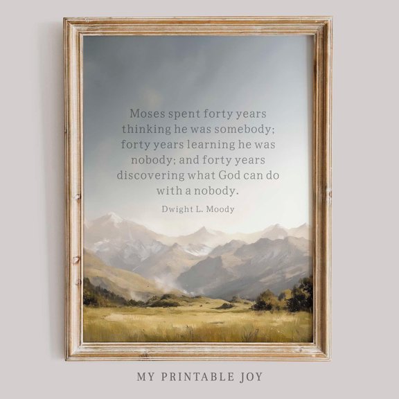 Moses Quote Mountain Wall Art Print, Christian Scripture Decor