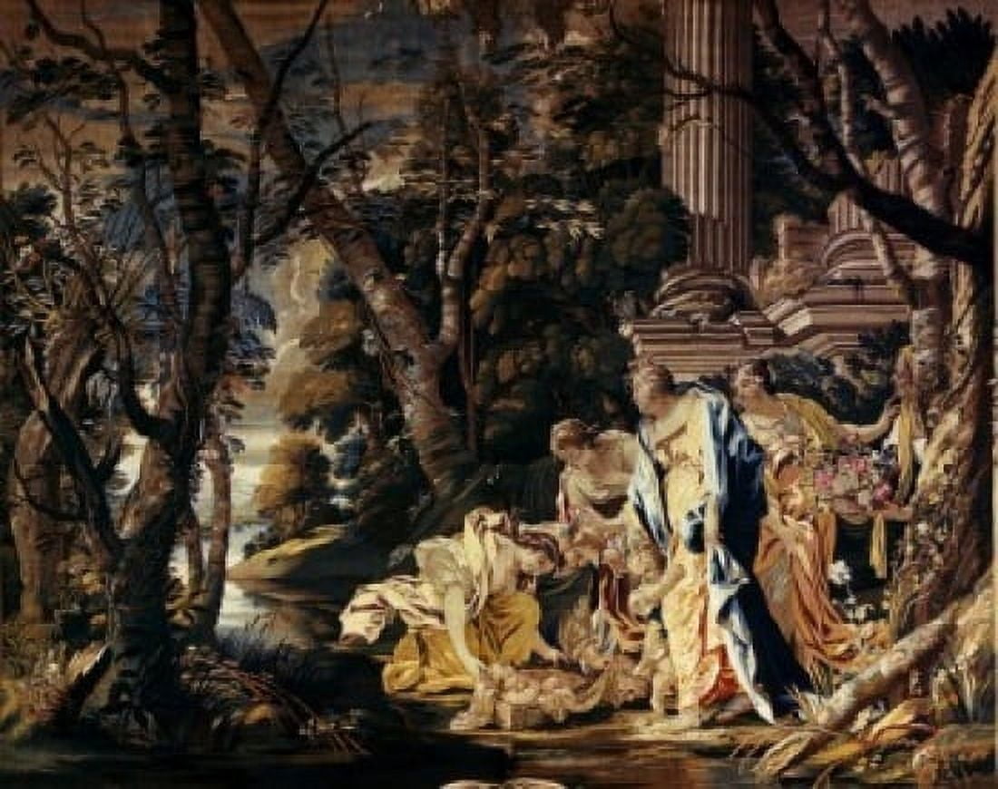Moses Saved From The Nile Tapestry Textiles (Flemish) Canvas Art - (24 x 36)